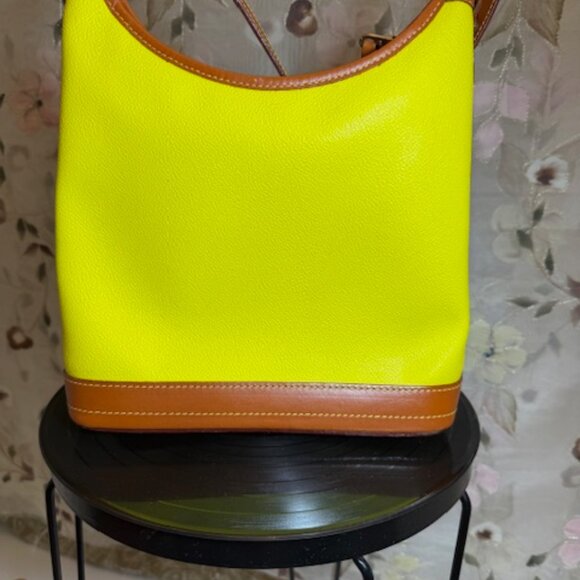 Dooney & Bourke, Small Leather Pebble Grain Hobo - Bright Yellow - Picture 7 of 16